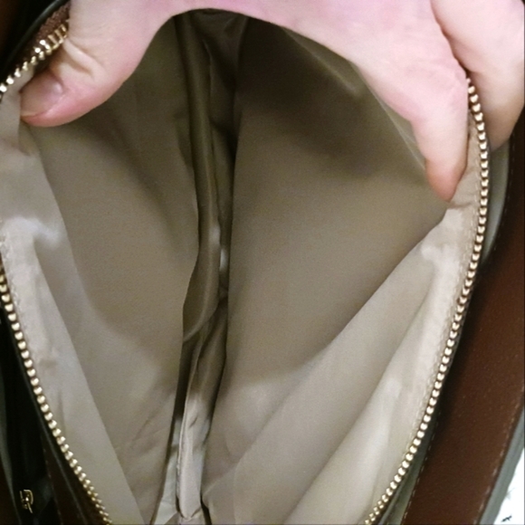 Brown Structured Purse with suede detail - Picture 7 of 12